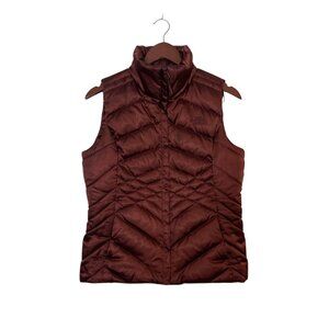 The North Face 550 Women’s Maroon Quilted Goose Down Puffer Vest Size Small-READ